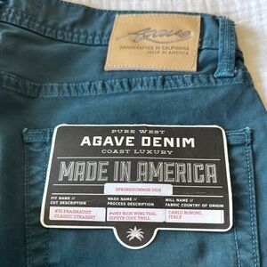 Agave USA / Italian fabric 5 pocket twill straight cut - Deep Blue/green 30